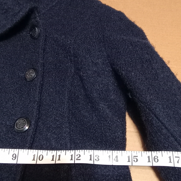 Guess Los Angeles Dark Blue Wool Asymmetrical Women's Blend Coat/Jacket S/Petite - Picture 15 of 17
